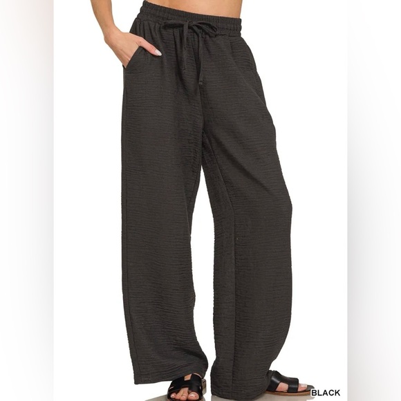 Zenana Outfitters Pants - Zenana Women’s Crepe Elastic Banded Textured Black Pants 2x